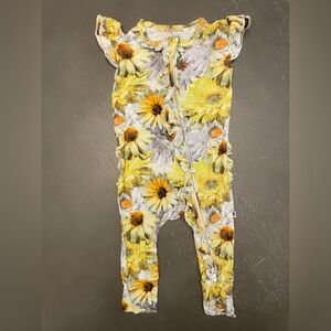 3-6m Little Bum Bums Sunflower Sleeveless Bamboo Romper
